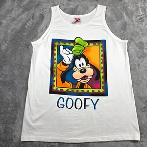 Vintage Mickey Inc Shirt Mens XL White Goofy Walt Disney World Tank Top 90s NEW - Picture 1 of 6
