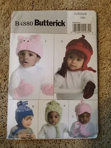 2006 BUTTERICK PatternB4880 Infants' Toddlers' Hats Mittens All Sizes FF - Picture 1 of 2