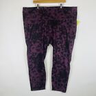 All In Motion Warm Purple Cheetah Print Stretch 7/8 Leggings Women 4X New Nwt