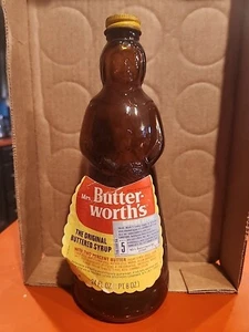 Vintage 24 Oz Mrs. Butterworth’s  Glass Syrup Bottle With Metal Cap & Label  - Picture 1 of 6