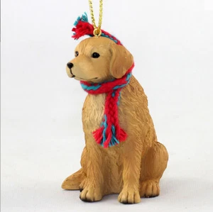 Golden Retriever Christmas Scarf Ornament - Picture 1 of 1
