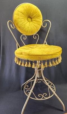 Vintage Chiavari Style Chair Brass Hollywood Regency Italian Lounge vanity read - Image 1 of 4