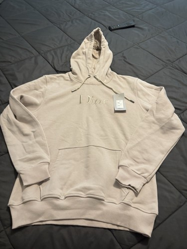 Nuovo con etichetta! Felpa con cappuccio DIOR esaurita couture bianco sporco marrone XXL