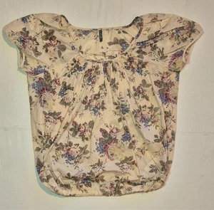 Evie Women's Floral Pleated Cap Sleeve Top Size 18 Lightweight Summer Blouse - Picture 1 of 8