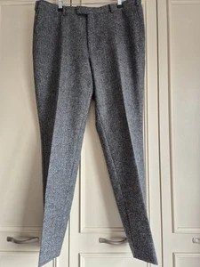 Torre Grey Tweed Suit Trouser Slim Fit 100% Wool, Size 38R - Picture 1 of 6