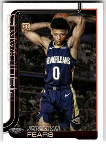 Tarjeta insignia de baloncesto de la NBA Jeremiah Fears Rookie RC 2025/26 Topps 207 Pelicans - Imagen 1 de 2