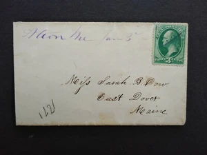 Maine: Acton 1871s 3c Banknote Cover, Purple Ms, DPO Penobscot Co to East Dover - Picture 1 of 2