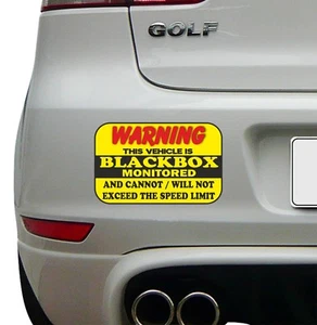 Yellow Black Box Monitored Funny Decal New Driver Sticker Vinyl Blackbox - Picture 1 of 3