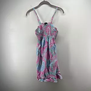 Lauren Ralph Lauren Kleid Damen klein rosa grün blau Paisley Spaghettiträger - Bild 1 von 5