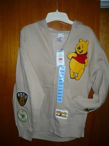 NWT DISNEY Winnie the Pooh Women's L Sand Full Zip Sweatshirt Hoodie EMBRODERED - Picture 1 of 7
