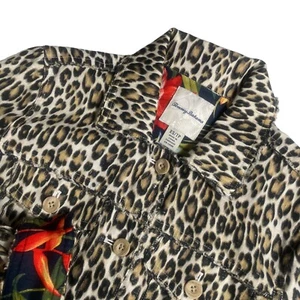Tommy Bahama XS Women's 100% Linen Animal Print Flip Cuff Jacket Pockets - Picture 1 of 6