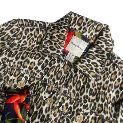 Tommy Bahama XS Women's 100% Linen Animal Print Flip Cuff Jacket Pockets - Image 1 of 4