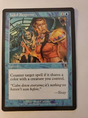MTG Magic The Gathering Card Jaded Response Instant Blue Apolcalypse 2001 - Image 1 of 2