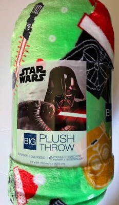 Manta de peluche Star Wars The Big One Yoda Darth Vader Kohl’s Holiday* Foto 1 de 4