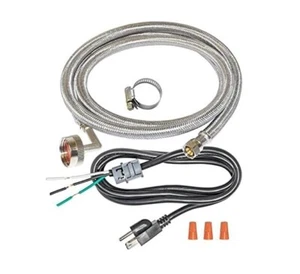Eastman Dishwasher Installation Kit 8’ 3/8” Inlet x 3/4” Stainless Steel 1630551 - Picture 1 of 1