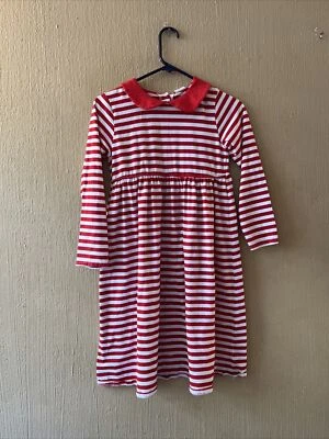 Stitchy Fish Boutique 女孩假日糖果甘蔗条纹连衣裙 12 码圣诞节 — 第 1/4 张图片