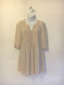Monsoon, Wedding Party-Blush-Bead & Sequin-3/4 Sleeve-Pin Tuck-Tunic. 8 VGC - Picture 1 of 10