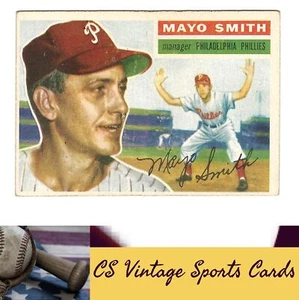 Mayo Smith 1956 Topps #60a espalda blanca - Imagen 1 de 2
