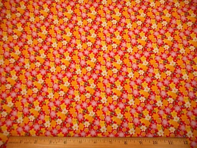 Tela Floral Por Yarda OFERTA Amarillo Rosa Azul Blanco Verde sobre Rojo Algodón Premium #C Foto 1 de 2