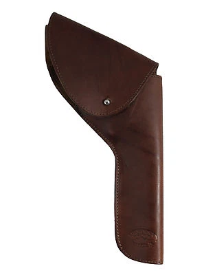 New Barsony Brown Leather OWB Flap Holster for 6" Revolvers - Image 1 of 4