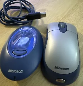 Microsoft Wireless Optical Mouse Blue USB PS/2 Windows Mac w/ Receiver Dongle - Picture 1 of 3