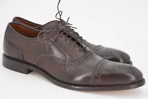 NUOVO CON SCATOLA | $395 ALLEN EDMONDS 13 AAA BALMORAL STRAND MARRONE SCURO BRUNITO - Foto 1 di 10