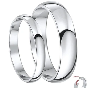 Cobalt Wedding Rings Matching His & Hers Couples Court Polished Bands 3&5mm - Picture 1 of 1