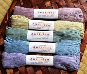 JAPANESE Embroidery SASHIKO Olympus Thread Awai-iro Awaiiro kusumi A6-A10 - Picture 1 of 13