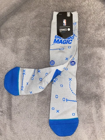 Stance NBA Crew Socks Orlando Magic Playbook Men Large 9-12 Basketball Gray Blue Cover