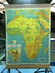 MAPA ORIGINAL de colección, raro, MAPA FÍSICO Y POLÍTICO DE ÁFRICA - Imagen 1 de 1