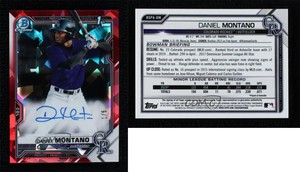 2021 Bowman Sapphire Edition Red Refractor /5 Daniel Montano #BSPA-DM Auto