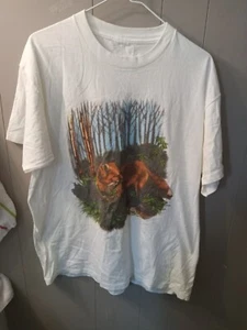 vintage red fox t shirt single stitch made in usa nature outdoor large - Picture 1 of 4