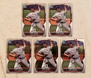 LOT (5) 2023 1st Bowman Chrome Paul Wilson #BDC-186 Detroit Tigers RC - Picture 1 of 3