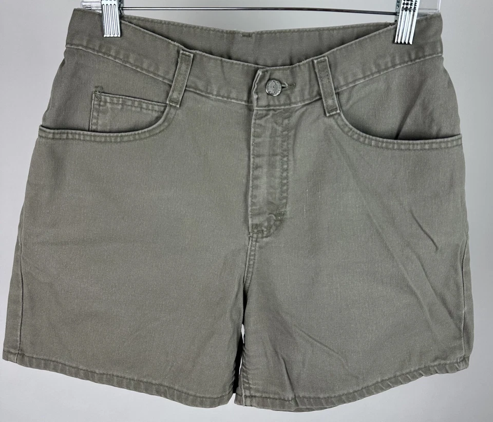 Pantalones Cortos Vintage Años 90 RIDERS Mamá 29” Cintura REAL Caqui Denim Sarga Neutro Grunge Foto 1 de 4