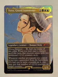 Yuna Grand Summoner Promo 0001 Final Fantasy MTG Borderless Foil Magic Gathering - Picture 1 of 2
