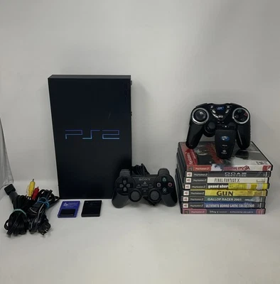 Sony PlayStation 2 -PS2- Black - SCPH-39001 - Tested - 8 Games - 2 Controllers! - Image 1 of 4