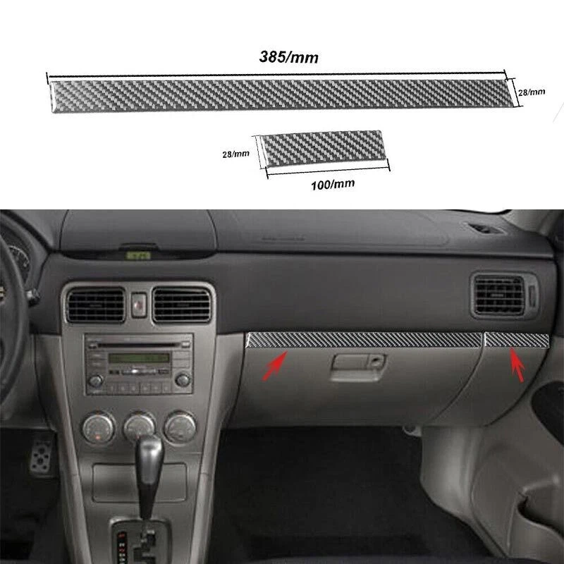 Cubierta de moldura para Subaru Forester copiloto tira decorativa 2005-2008 fibra de carbono Foto 1 de 4