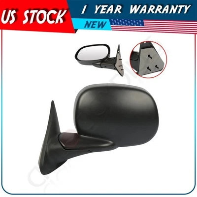 ?(左侧)镜面 CH1320179 适用于 1998 - 2001 道奇 Ram 手动折叠黑色 — 第 1/4 张图片