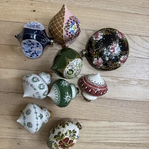 Lotto decorazioni natalizie dipinte a mano arte popolare polacca europea - Foto 1 di 15