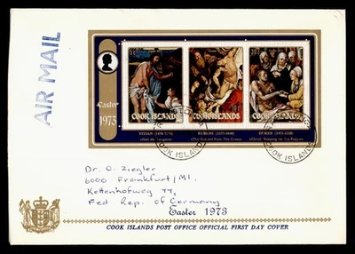 DR WHO 1973 COOK ISLANDS FDC PASCUA S/S M56647 Foto 1 de 2