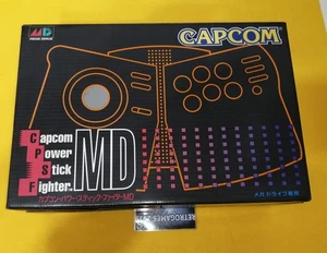 Capcom Power Stick Fighter BOXED SEGA MEGADRIVE REG CARD + STICKERS - Picture 1 of 4