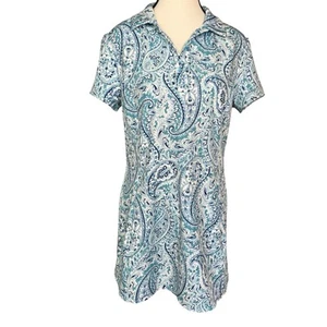 Sigrid Olsen Tennis/Golf Damen Gr. Medium blau Paisley Kleid Reißverschlusstaschen - Bild 1 von 9