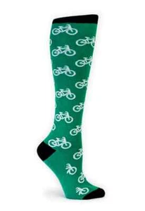 SOCK IT TO ME GREEN & WHITE BIKES KNEE HIGH SOCKS DERBY - Picture 1 of 1