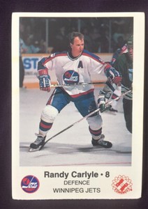 1988-89 Original Winnipeg Jets, Police-Kinsmen, Hockey Card, #8 Randy Carlyle
