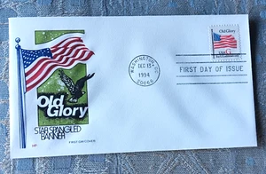 FLAG OLD GLORY RED G RATE SHEET VARIETY 1994 FARNAM CACHET FDC UNADDR - Picture 1 of 1