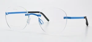 BLACKFIN Brille Aero COL 326 Neonblau Matt Randlos Panto Flex Ultraleicht XSmall - Picture 1 of 9