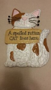 Ganz, Cat Shaped Wall Plaque- "A Spoiled Rotten Cat Lives Here"