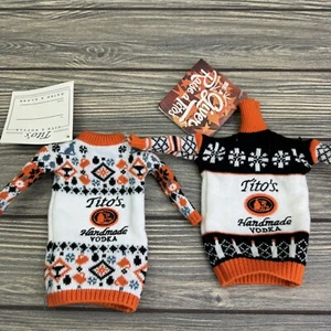 2 Titos Handmade Vodka Ugly Sweater Bottle Cover 1 NWT and 1 used - Picture 1 of 5