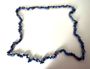 Lapis Lazuli Vintage Necklace Beautiful Blue Color Chip Beads 34’’ Pre Owned - Picture 1 of 3