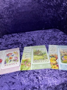 Set of 3 Happy Easter Cards Birds Flowers And A Church Beautiful Nature Scene - Picture 1 of 8